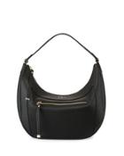 Ginevra Medium Leather Hobo Bag, Onyx