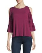 Cold-shoulder Bell-sleeve Top