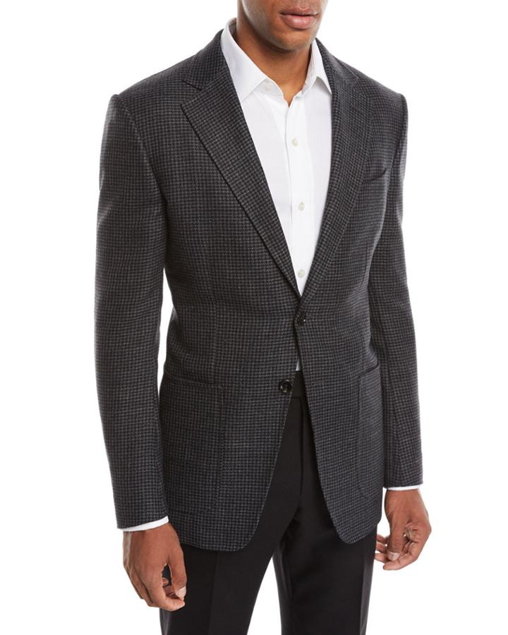 Men's O'connor Wool/cashmere Houndstooth Blazer Jacket