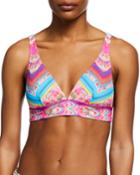 Lucia Printed Triangle Bikini Top