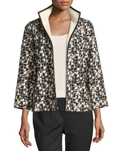 Belline Reversible Printed Jacket, Black/multi