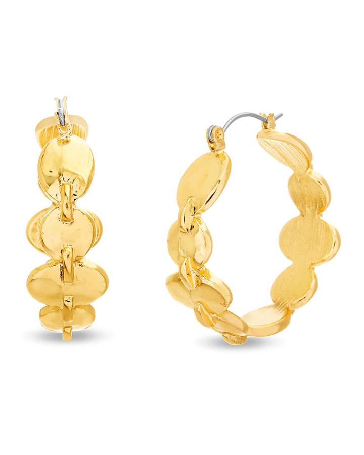 Link Design Latch-back Hoop Earrings