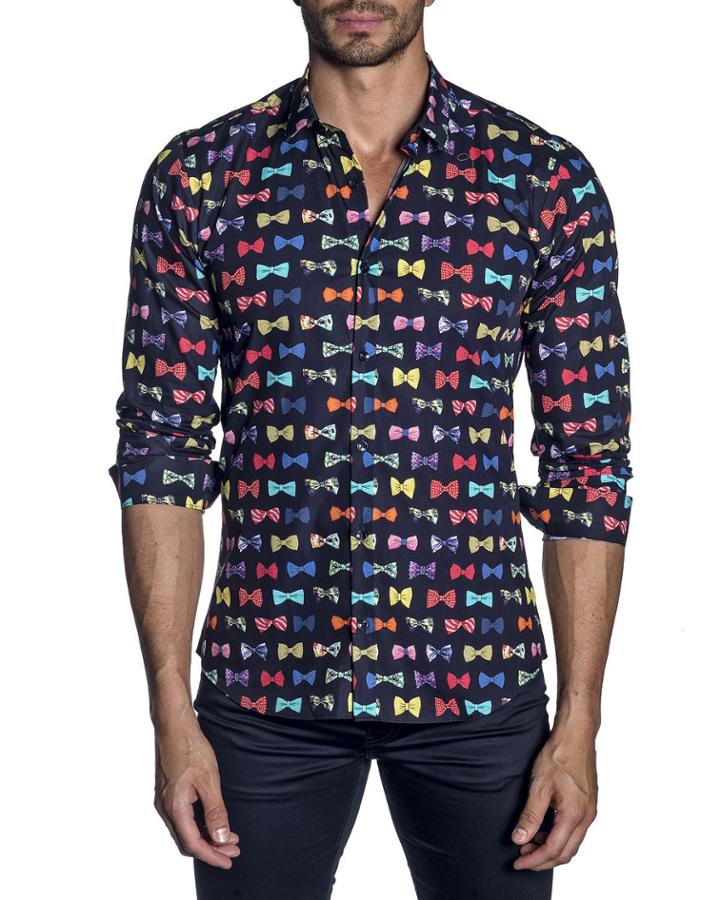 Men's Bow-tie Print Woven