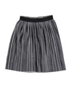 Girl's Bailini Pleated Lurex Skirt,