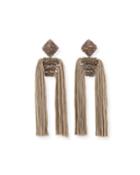 Dupio Crystal & Tassel Drop Earrings