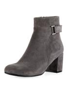 Zaza Suede Zip-up Bootie, Gray