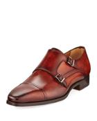 Amistad Antiqued Leather Oxford, Brown