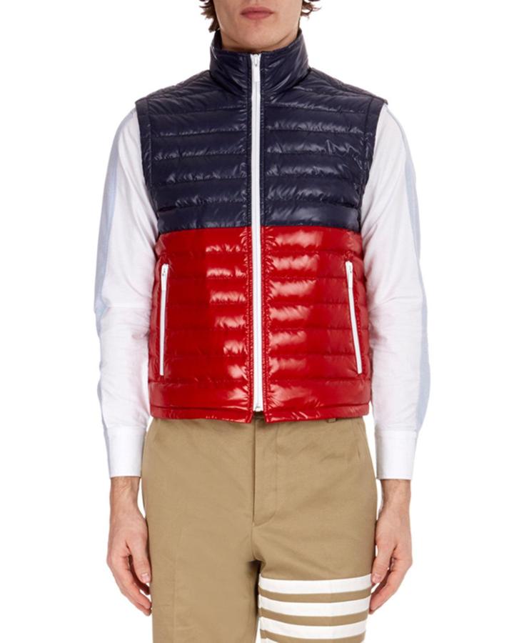 Men's Bi-color Quilted Down Vest