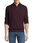 Men's Cashmere Suede-piped Polo