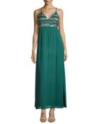 Lena Embellished-bodice Maxi Dress, Emerald