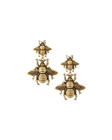 Textured Bee Drop Earrings