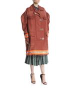 Couture-sleeve Clasp-front Fireman Coat W/ Reflective
