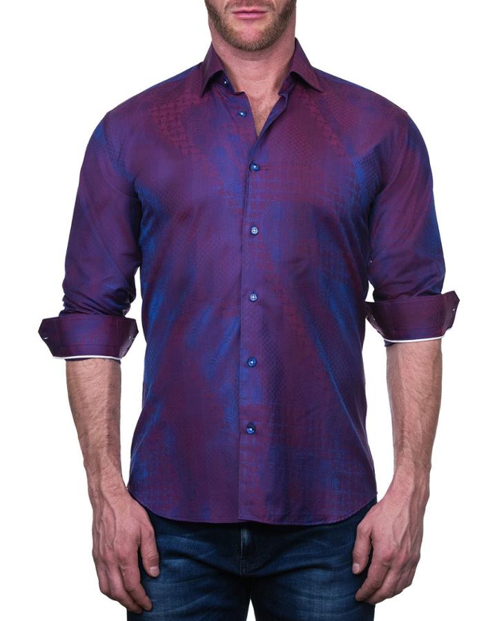 Men's Fibonacci Shaped Sport Shirt - Art Red