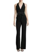 Halter-neck Jumpsuit W/sash, Black