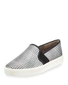 Blair-5 Check Leather Skate Sneaker, Black/white