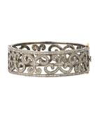 Diamond Pave Filigree Bangle Bracelet