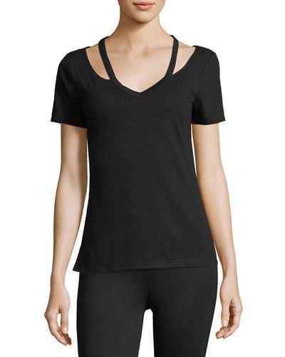 V-neck Cutout-detail Top