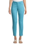 Alina Mid-rise Ankle Jeans, Teal