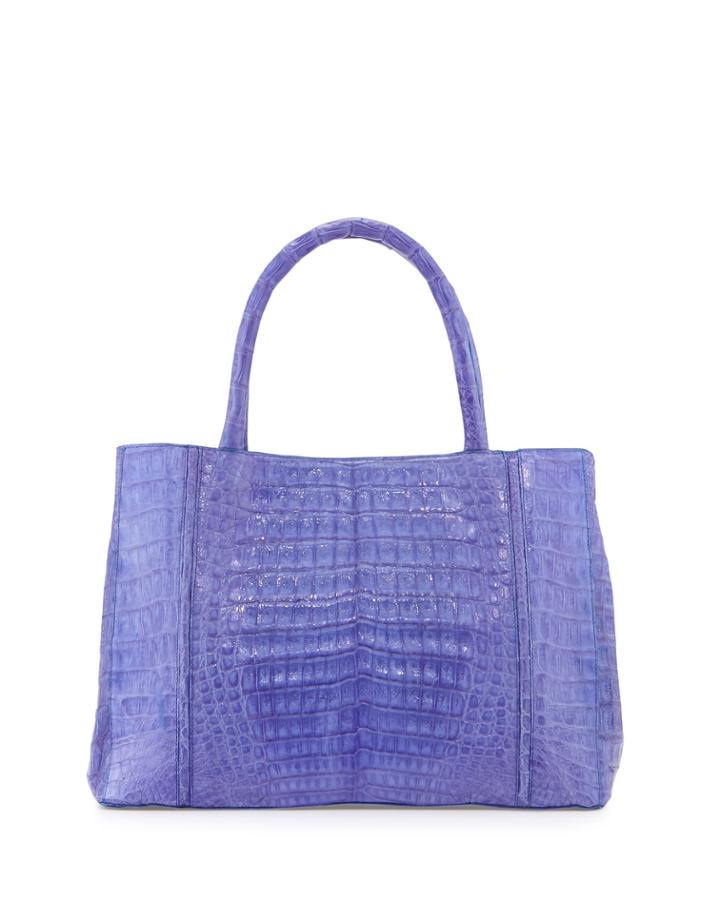 Nancy Gonzalez Small Sectional Crocodile Tote Bag, Periwinkle (purple), Women's