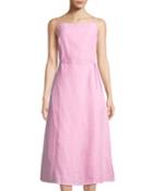 Sleeveless Square-neck Linen