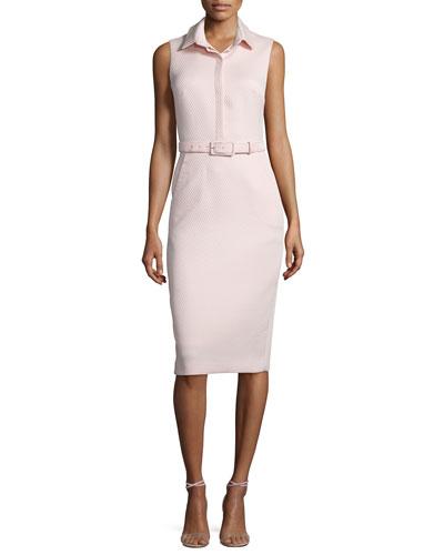 Sleeveless Collared Belted