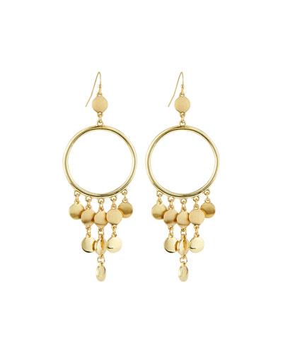 Golden Open-circle Fringe Drop Earrings