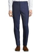 Men's Regular-fit Pinstriped Wool Trouser Pants, Navy