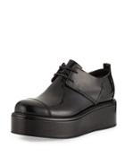 Patent Leather Platform Oxford, Black