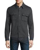Darryl Button-front Shirt Jacket, Dark Gray