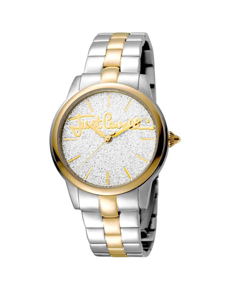 36mm Glam Chic Mohair Bracelet Watch, Gold/steel