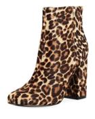 Studio Leopard Fur Zip Bootie