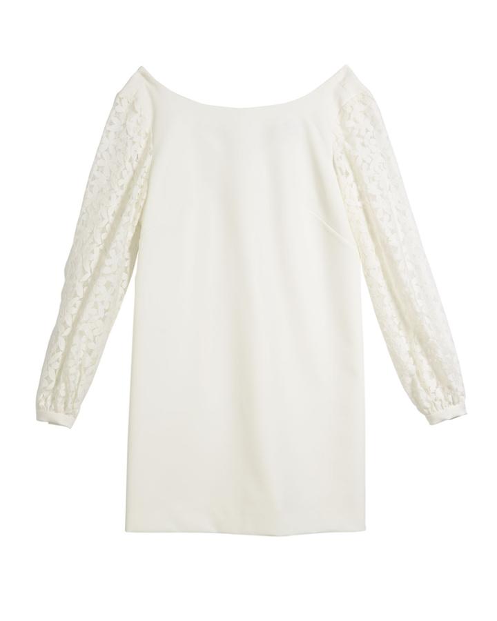 Shawna Lace-sleeve Tie-back Shift Dress,