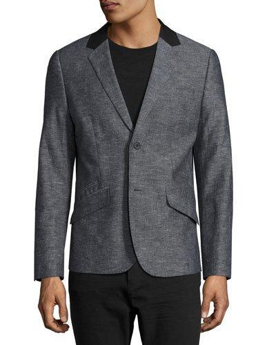 Linen-blend Two-button Blazer