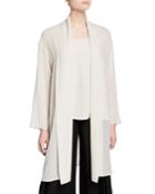 Plus Size Sheer Silk Georgette Kimono Jacket