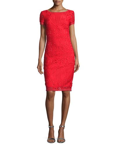 Guipure-lace Short-sleeve