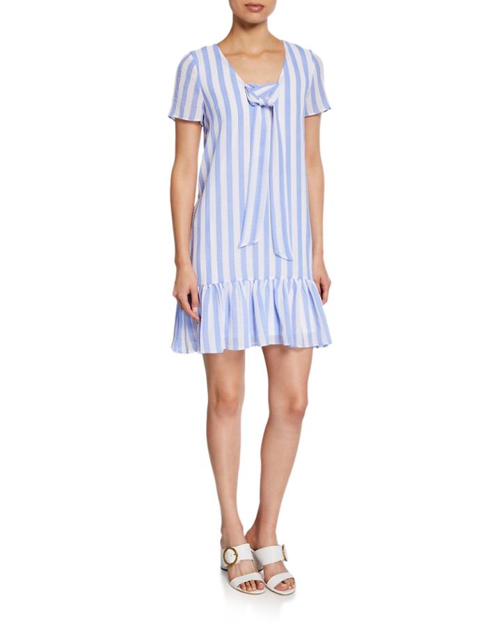 Striped Ruffle-hem