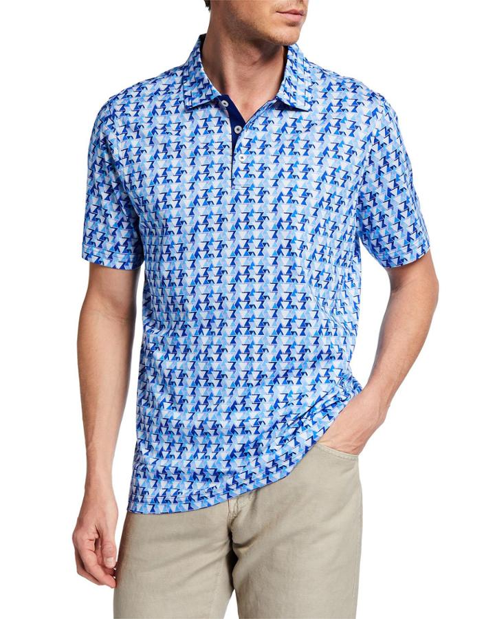 Men's Abstract-print Polo