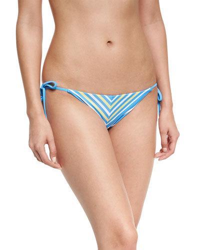 Natalie Miter Striped String Bikini Swim Bottom,