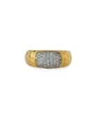 Martellato Diamond Ring In 18k Yellow/white Gold,
