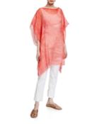 Sheer Raw-edge Poncho