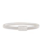 14k White Gold Diamond Pave Bar Bangle