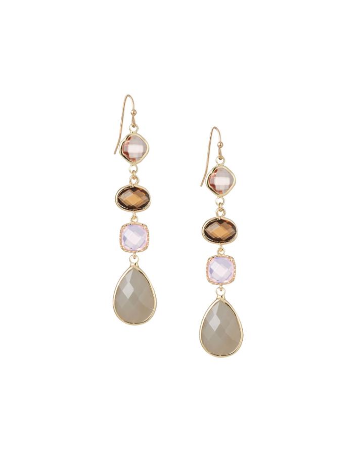 Multi-gem Dangle Earrings