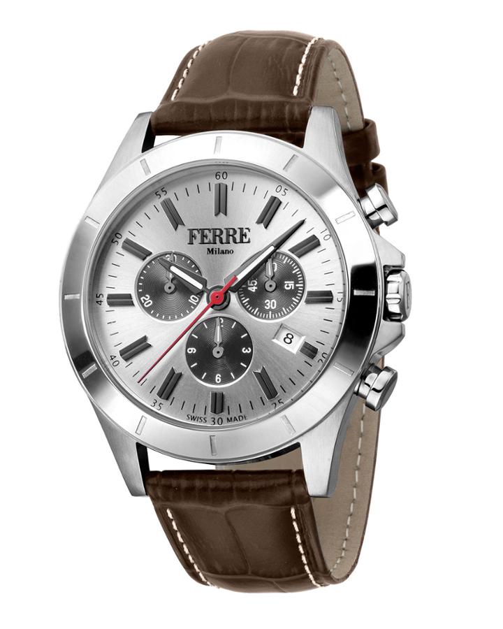 Men's 44mm Chronograph Watch, Brown/steel