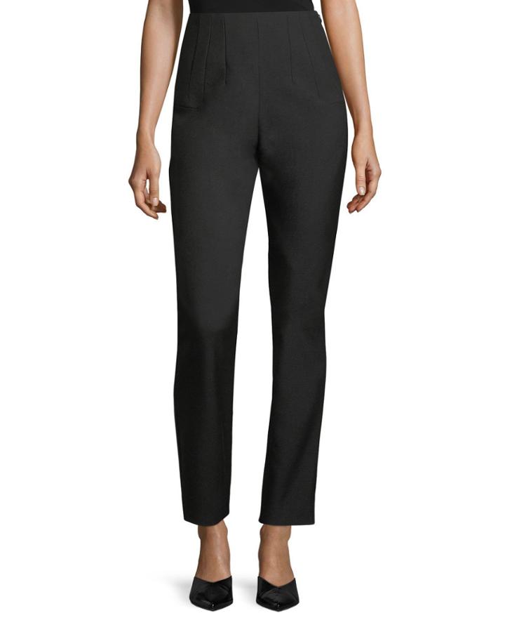 Skinny Side-zip Wool Pants