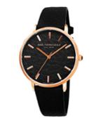 Men's Roma 38mm Leather-dial Watch, Black/rose