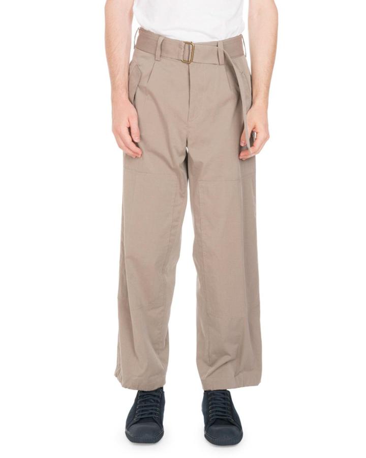 Belted Wide-leg Trouser Pants,