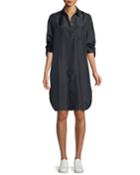 Silk Shirt Long-sleeve Dress