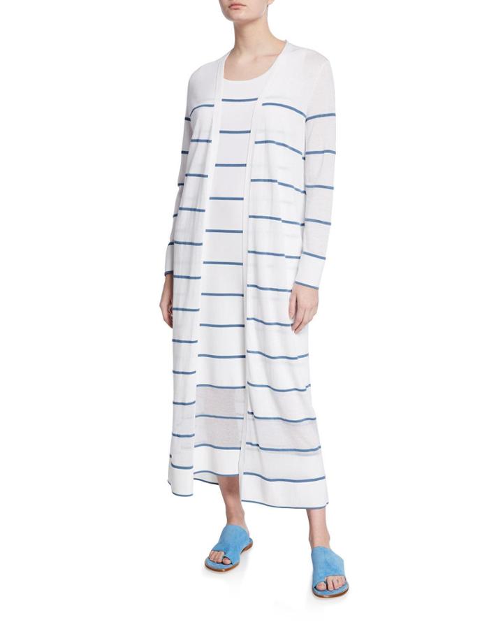 Stripe Sheer Hem Duster