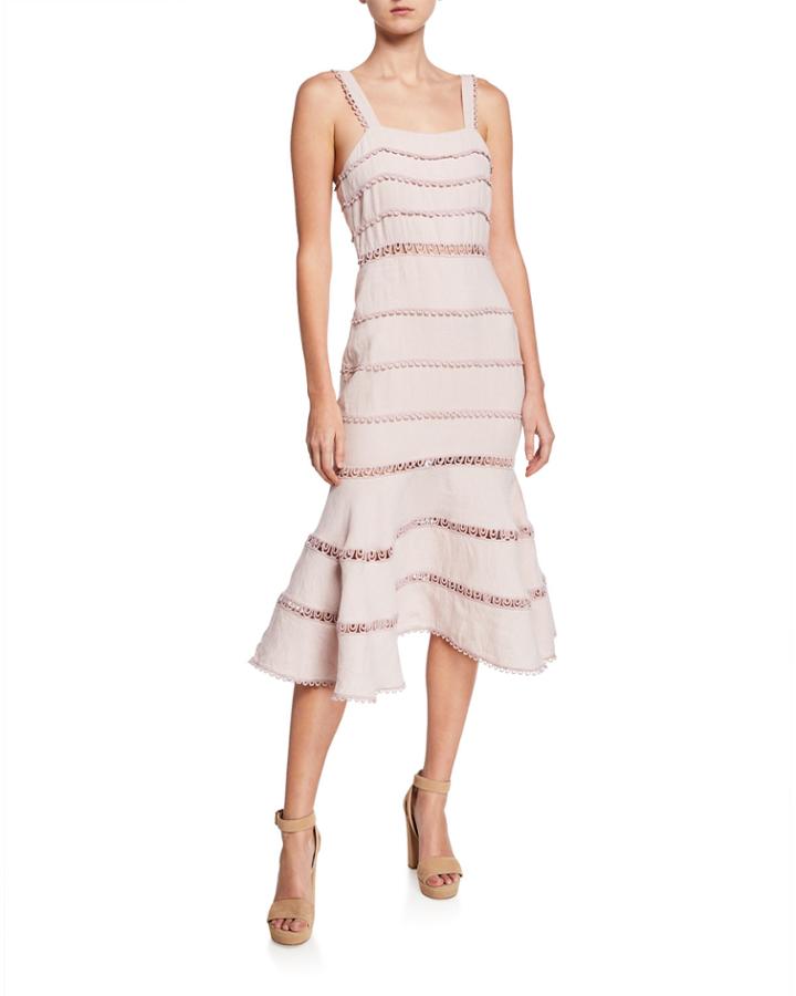 Serra Sleeveless Fit-&-flare Midi Cocktail Dress