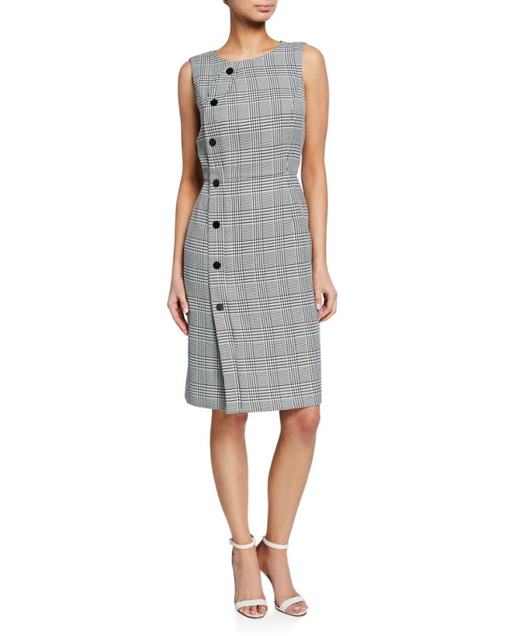 Career Sheath Button-front Dress